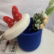 かご　綿糸紐　化粧品　収納　収納かご　首飾りケース　可愛い