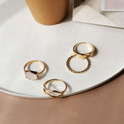 リング　アクセサリー　指輪　プレゼント　韓国ファッション　レディース　4点セット　金属