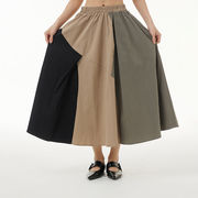 初回送料無料スカートゆったりサイズプラスサイズコントラストカラーファッションスカート個性的