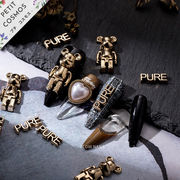 テディベアフ クマ 英字PURE ネイルパーツ ネイルアート ネイル用品 デコパーツ 韓国風 可愛い DIY 素材
