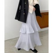 ロングスカート　フリル　レディース　INS　韓国ファッション　デザイン　春夏