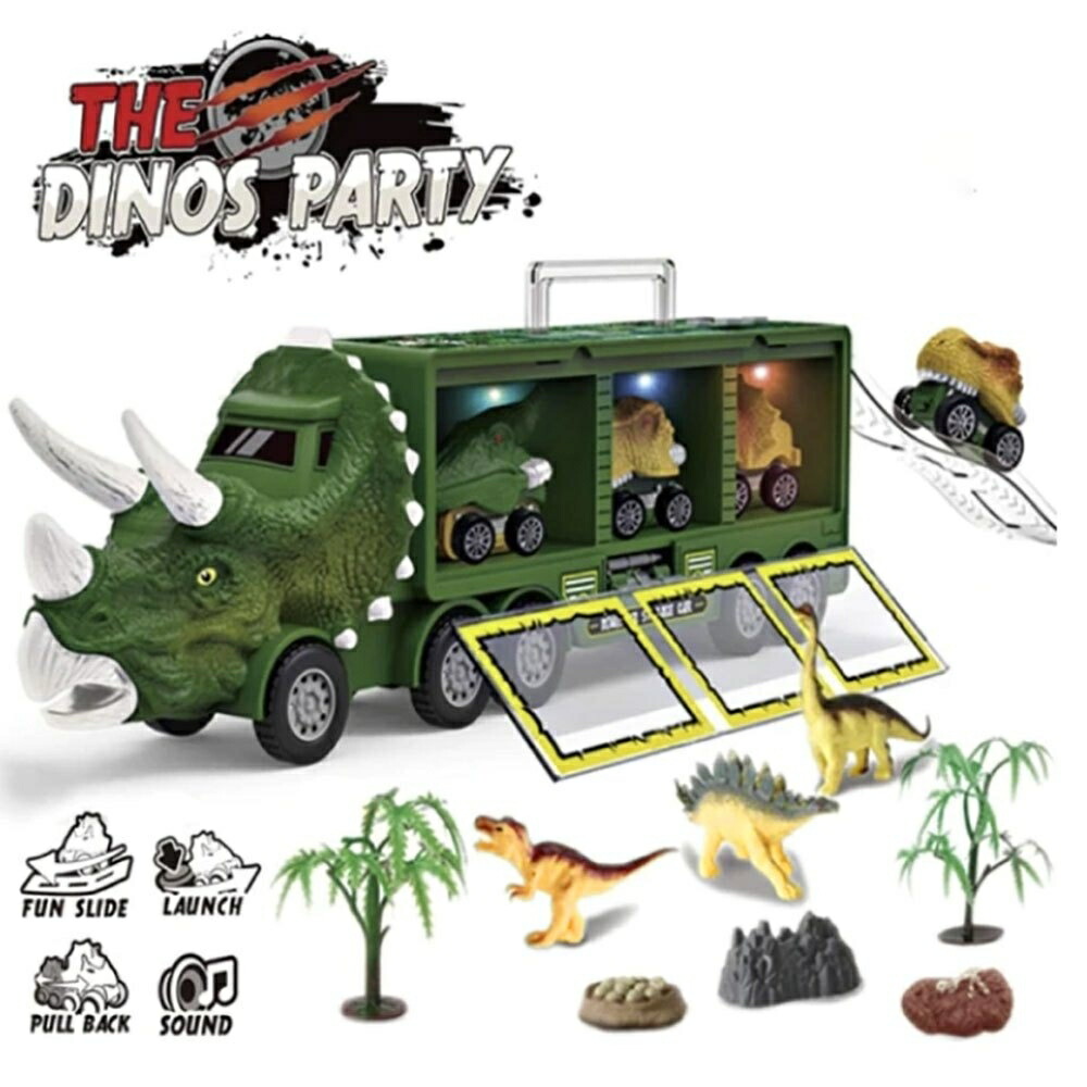 玩具 トリケラトプス 号 トラック バス 車 恐竜 ティラノサウ