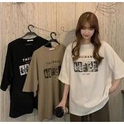 【2022春新作】韓国風レディース服　Tシャツ　ゆったり　トップス　INS人気商品　3色展開　M#-XL#