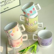 陶磁器 ウォーターカップ コップ インテリア     マグカップ  屋外 事務室   可愛い 撮影道具 花柄6色