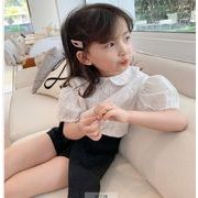 2022 超人気春夏新作韓国風子供服  半袖 かわいい  人形の襟 トップスカジュアル