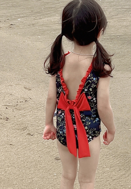 子供服  ハワイ  2022夏新作  連体水着 リボン本  韓国風子供服 可愛い 水着 水泳 水泳用品  連体服