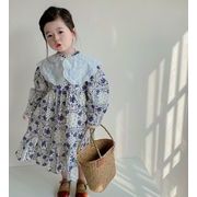 新作 ワンピース 子供服キッズ服  ロングスカート  ベビー服  花柄    韓国風  長袖    可愛い