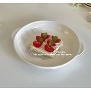 お皿   撮影用    ins   両耳   陶器皿   韓国風   シンプル   食器   写真道具