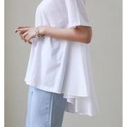 2022夏 韓国ファッション  半袖 レディース  イレギュラートップス   フレアtシャツ  快適である 3色