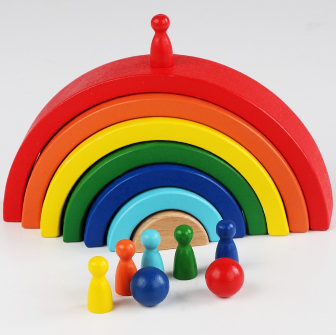 知育玩具  木製おもちゃ  レインボー  キッズおもちゃ  知育パズル  子供玩具  積み木