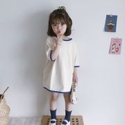 キッズTシャツワンピース　トップス　可愛い　韓国風子供服　女の子夏物　