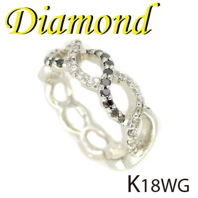 1-2204-02008 UDS  ◆  K18 ホワイトゴールド デザイン リング  ダイヤモンド 0.35ct　11号