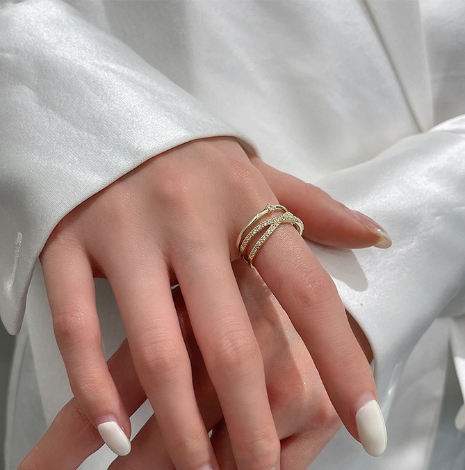 ミニダイヤデザイン指輪リング韓国ファッション指輪リング韓国アクセサリー指輪