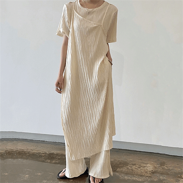 【2022夏服】韓国風レディース服 デザイン感 おしゃれ 半袖 セットアップ キャミソールワンピース