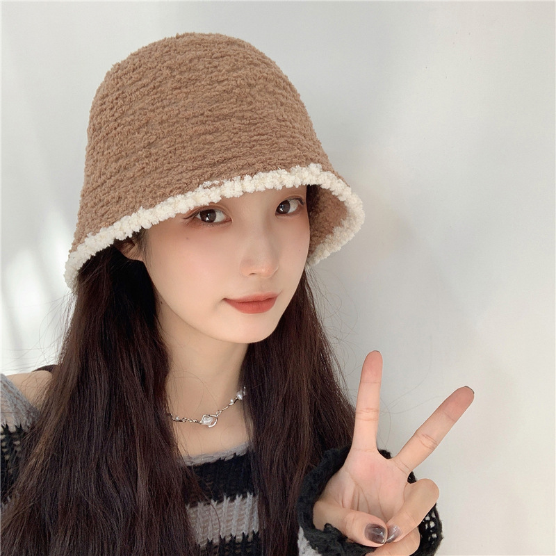 帽子　バケットハット　ふわふわ　レディース　ファッション　韓国風　オシャレ　秋冬