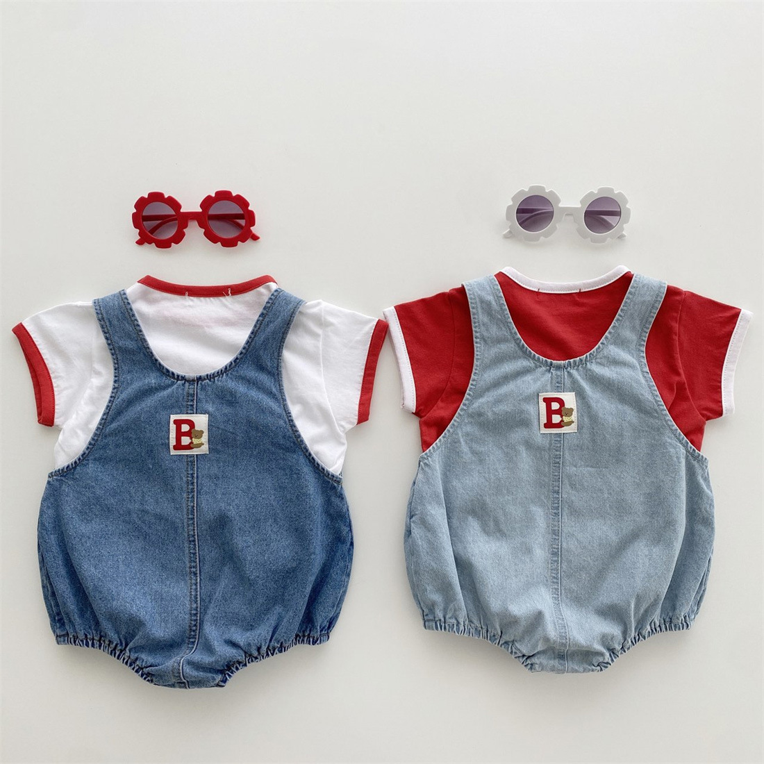 韓国の子供服子供服サスペンダーバッグおならパンツベビージャンプスーツ赤ちゃん夏服2022新しいパンツ