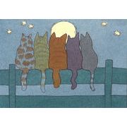 ポストカード イラスト ディッキー・ディックシリーズ「満月を眺めるディッキーたち」