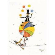 ポストカード イラスト マイケル・フェルナー「タイトロープダンス」名画 郵便はがき