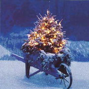 グリーティングカード クリスマス「クリスマスの手押し車」メッセージカード
