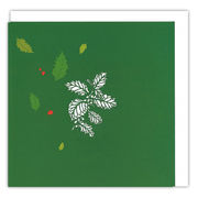 グリーティングカード 多目的「フランスの木の葉/緑」カットアウト アート