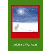 グリーティングカード クリスマス「雪景色」メッセージカード 無地の用紙1枚