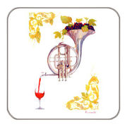 コースター 山田和明「ワインのための協奏曲」水彩画 ホルン
