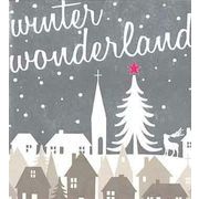ミニグリーティングカード クリスマス「トナカイと街」メッセージカード