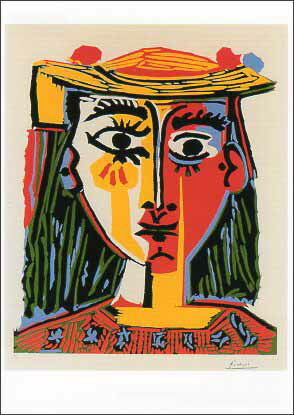 ポストカード アート ピカソ「帽子をかぶった女の胸像」名画 郵便はがき