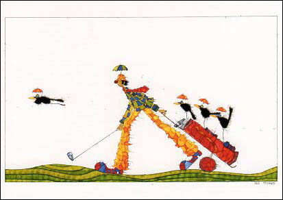 ポストカード イラスト マイケル・フェルナー「ゴルファー」名画 郵便はがき