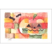 ポストカード ハロウィン marron125「オレンジかぼちゃ」ジャック・オー・ランタン イラスト