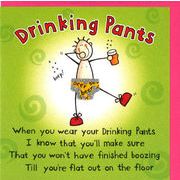 グリーティングカード 多目的 立体パンツ「Drinking Pants」ドレス イラスト