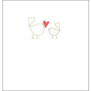 グリーティングカード バレンタイン「鳥とハート」小動物
