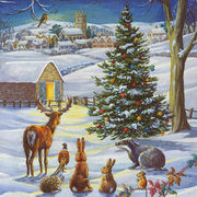 グリーティングカード クリスマス「動物たち」メッセージカード トナカイ うさぎ ハリネズミ