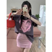 2022夏INS★ファッション　韓国風　プリント　Tシャツ