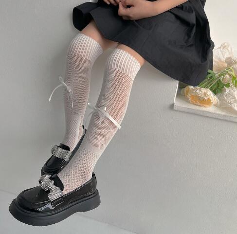 夏ファッション  韓国風服 子供ソックス 靴下 ハイソックス 通気 可愛い メッシュ
