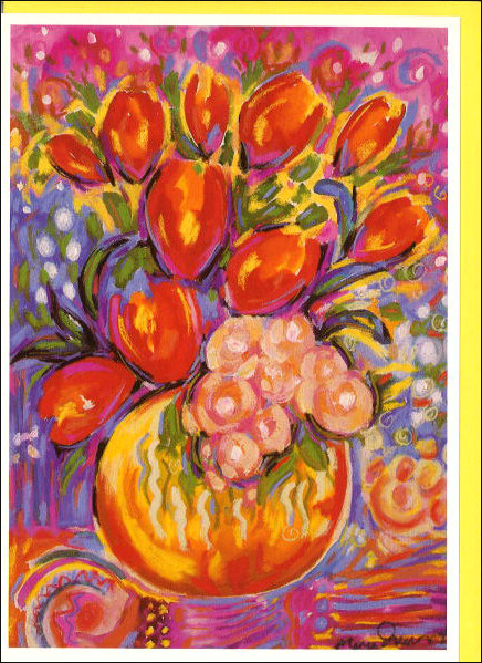 グリーティングカード 多目的 「チューリップ」花 アート 画家 メッセージカード 定形サイズ