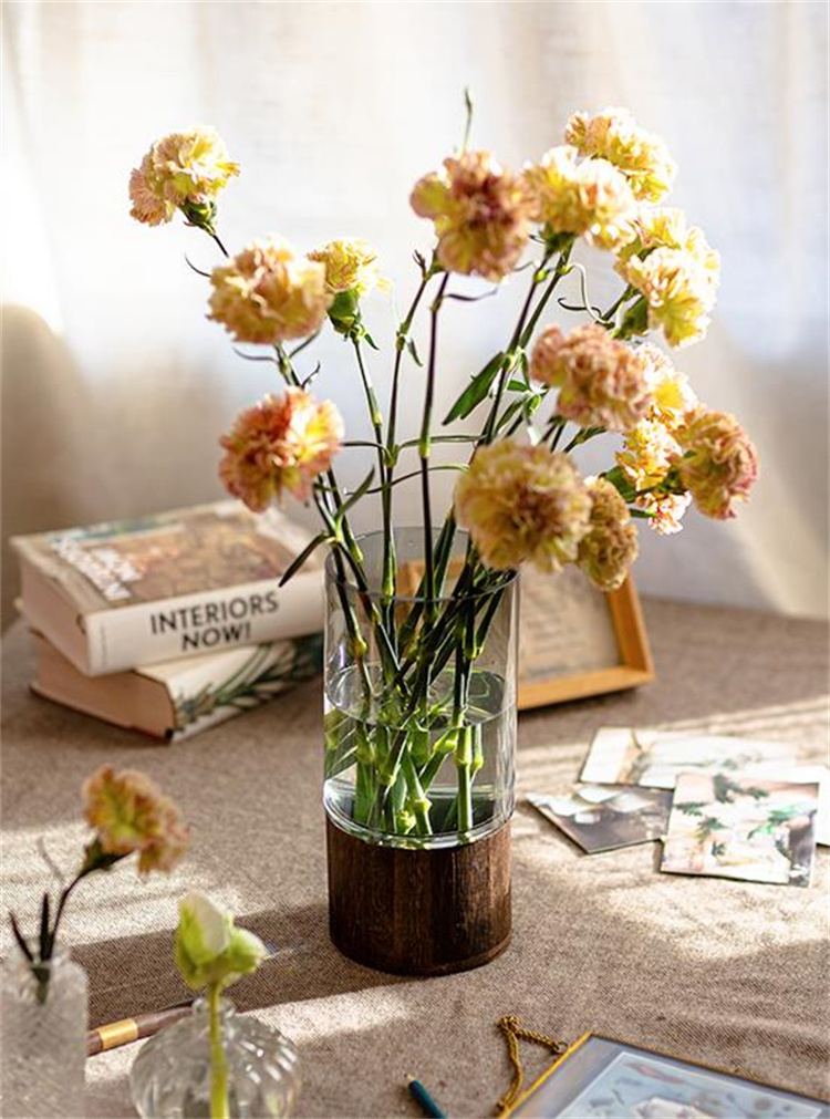 週末限定 INSスタイル 花瓶 木製ホルダー リビングフラワーアレンジメント ドライフラワー テーブル