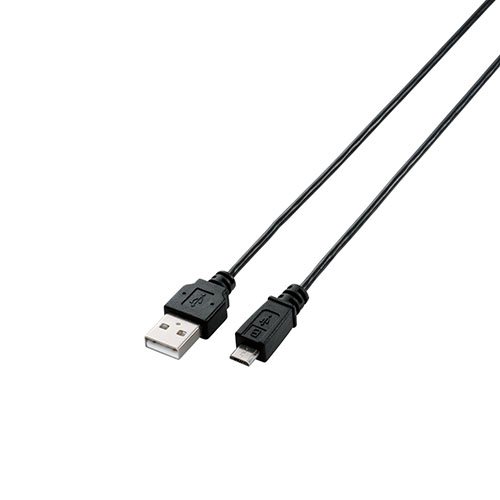 【5個セット】エレコム USB2.0ケーブル/A-microBタイプ/スリム/2m/ブラッ