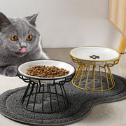 ペット フードボウル 2点セット 脚付 おやつ皿 食器 猫用 餌入れ ねこ 水飲み アイアンスタンド