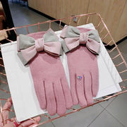 手袋　レディース　韓国ファッション　秋冬　デザイン　5本指 　蝶結び