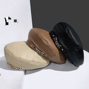 ベレー帽　レディース　帽子　韓国ファッション　秋　PU帽子