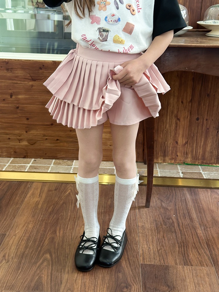 キッズプリーツスカート キュロットパンツ お洒落 INS韓国風子供 キッズプリーツスカート キュロットパンツ お洒落 INS韓国風子供
