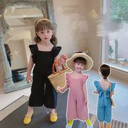 キッズサロペット　オーバーオール　バックリボン　韓国風子供服　女の子服　2024年夏新作