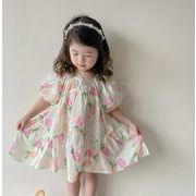 新作★キッズ用アパレル★ワンピース★花柄★　タグ7-15