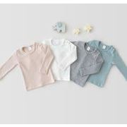 2022 秋冬新作 韓国版 キャンディーカラー  Tシャツ+ヘアバンド 男女兼用 丸首 上着 子供服