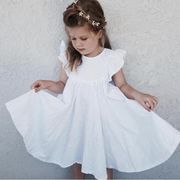 2022新作　夏キッズワンピース　女の子　綿麻子供服　ファッション　カジュアル　可愛い子供ワンピース