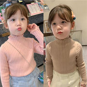韓国子供服   女の子   シンプル   ラウンドネック  長袖    セーター   トップス  無地  7色