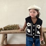 韓国風子供服  ニットセーター カーディガン   ベビー服 トップス+ ズボン  長袖    セットアップ