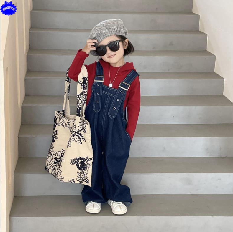 韓国風子供服 キッズ服 可愛い オーバーオール デニムサロペット オールインワン 90#-140#