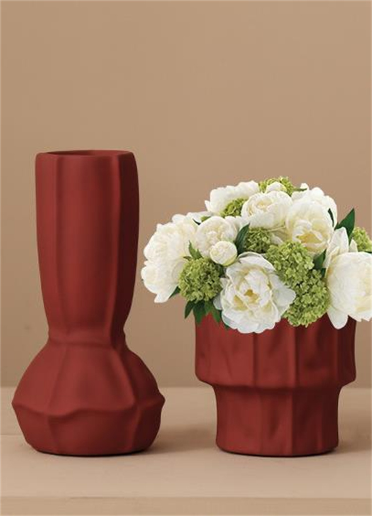 素敵な商品 激安セール 花瓶 モランディ 色 質感 艶出し セラミック 幾何学 調度品 装飾 結婚式
